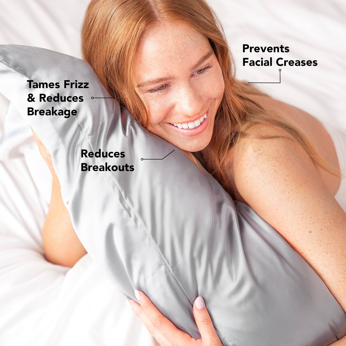 KITSCH Silver Standard Satin Pillowcase — product highlights