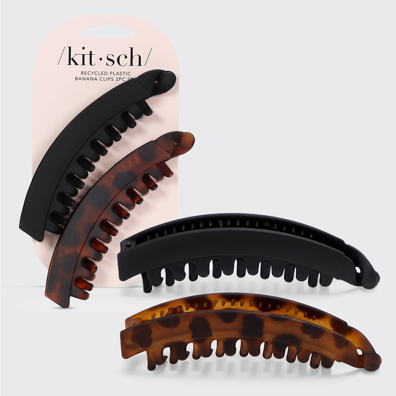 KITSCH Banana Clip 2pc Black Tort — hero product shot