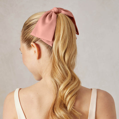 KITSCH Rosewood Bow Hair Clip — model hair shot 2